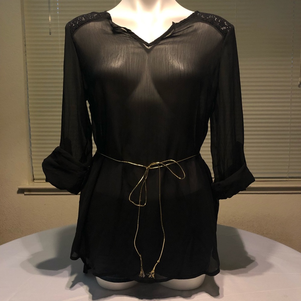 Sheer swim coverup ☀️🖤